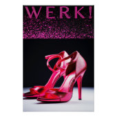 "WERK!" Vrouwelijk Kunst Manifest Poster (Voorkant)