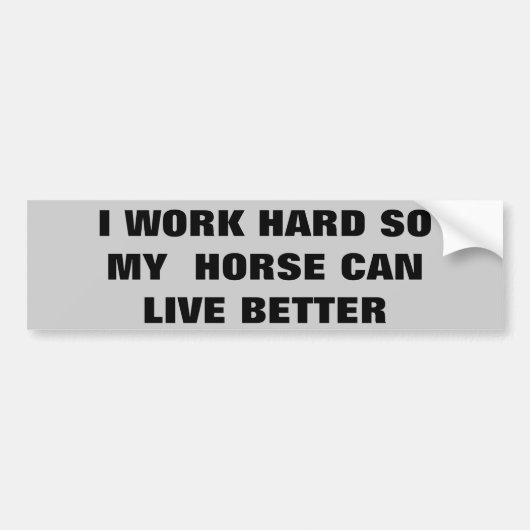 Werk zo hard dat paarden betere paardenketels zijn bumpersticker (Voorkant)
