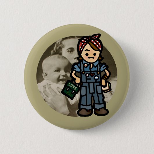 werkbadge. ronde button 5,7 cm (Voorkant)