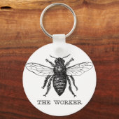 Werkbij Hommels Bij Honing Antieke Illustratie Sleutelhanger (Voorkant)