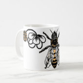 werkbijen met klaver koffiemok (Voorkant links)