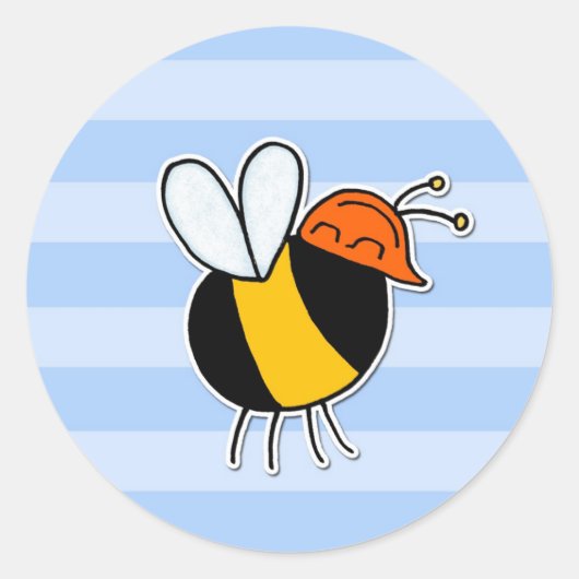 werkbijenbouwer ronde sticker (Voorkant)