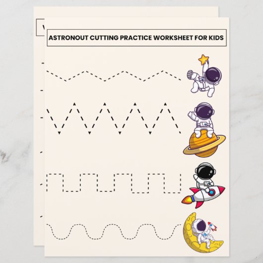 Werkblad Astronout & Voertuigen snijden Praktijk (Voorkant / Achterkant)
