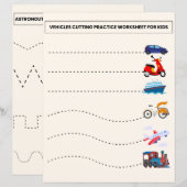 Werkblad Voertuigen & Astronout-snijpraktijk (Voorkant / Achterkant)