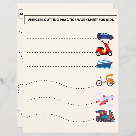 Werkblad Voertuigen & Astronout-snijpraktijk (Voorkant / Achterkant)