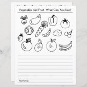 Werkblad voor de groente- en fruitschool (Voorkant / Achterkant)