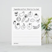 Werkblad voor de groente- en fruitschool (Staand voorkant)