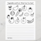 Werkblad voor de groente- en fruitschool (Voorkant)