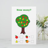 Werkblad voor het tellen van fruit briefpapier (Staand voorkant)
