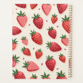 Werkboek met schattig aardbeienpatroon planner (Achterkant)