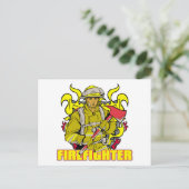 Werkbrandweerman Briefkaart (Staand voorkant)