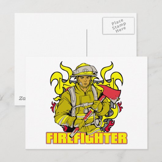Werkbrandweerman Briefkaart (Voorkant / Achterkant)