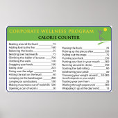 Werkcalorieën Poster (Voorkant)