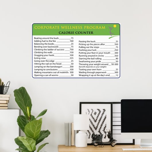 Werkcalorieën Poster (Thuiskantoor)