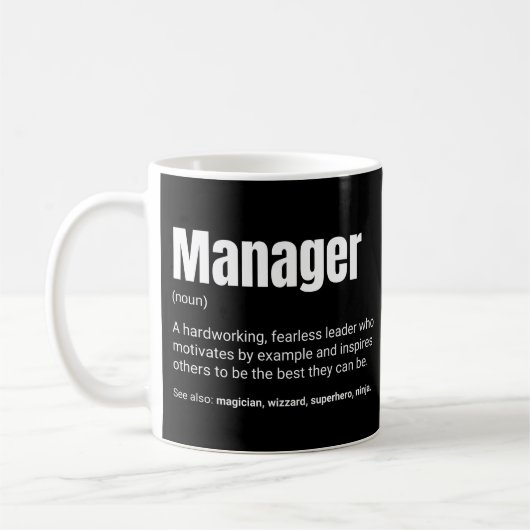 Werkdefinitie manager en baas koffiemok (Links)