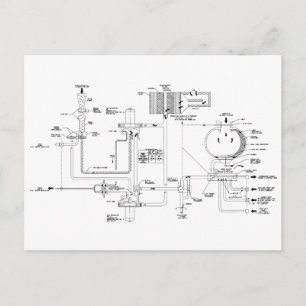 Werkelijk diagram voor een Space Ship Toilet Briefkaart