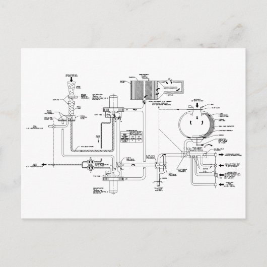 Werkelijk diagram voor een Space Ship Toilet Briefkaart (Voorkant)