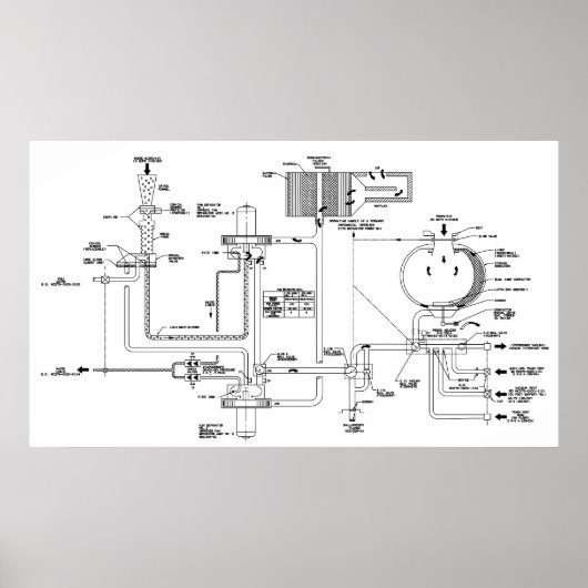 Werkelijk diagram voor een Space Ship Toilet Poster (Voorkant)