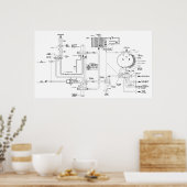 Werkelijk diagram voor een Space Ship Toilet Poster (Keuken)