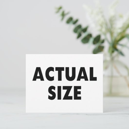 Werkelijke grootte briefkaart (Staand voorkant)