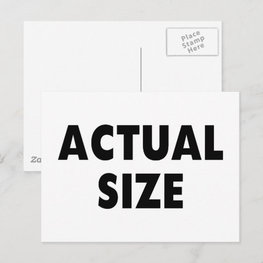 Werkelijke grootte briefkaart (Voorkant / Achterkant)