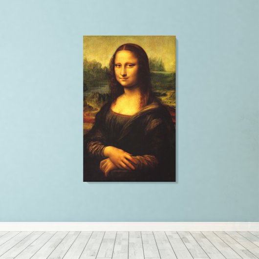 Werkelijke grootte Leonardo da Vinci Mona Lisa Pri Canvas Afdruk (Insitu (Houten vloer))