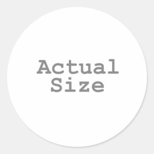 Werkelijke grootte ronde sticker