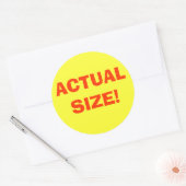 WERKELIJKE GROOTTE! RONDE STICKER (Envelop)