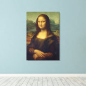 Werkelijke grootte van Mona Lisa schilderij in wra Canvas Afdruk (Insitu (Houten vloer))