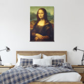 Werkelijke grootte van Mona Lisa schilderij in wra Canvas Afdruk (Insitu (Slaapkamer))