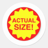Werkelijke omvang ronde sticker (Voorkant)