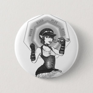 Werkelijke Steampunk Pixie-Button Ronde Button 5,7 Cm