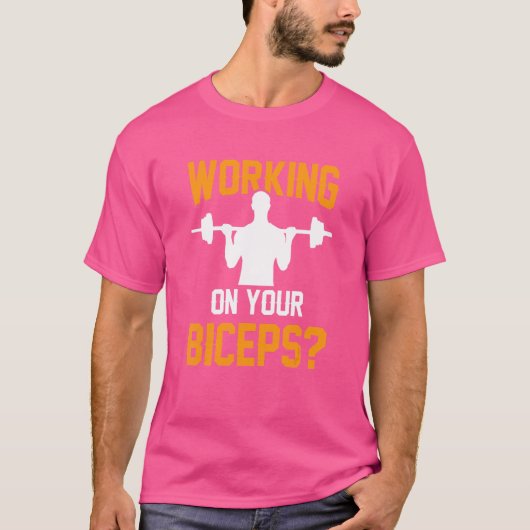 Werken aan de biceps Gezegden van de uitloopspier T-shirt (Voorkant)