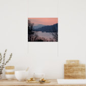 Werken aan de rivier op de Sunset Poster (Keuken)