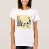 Werken Aan Een Computer Dames T-Shirt (Voorkant)