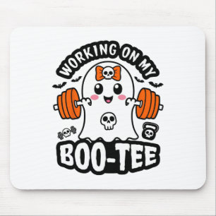 Werken aan mijn Boo T-shirt Halloween Dead Lift Gh Muismat