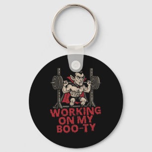 Werken Aan Mijn Boo-ty Grappige Halloween Spierbun Sleutelhanger
