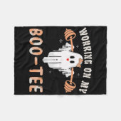 Werken aan mijn Boote Ghost Boo Gym Spooky Funny H Fleece Deken (Voorkant (Horizontaal))