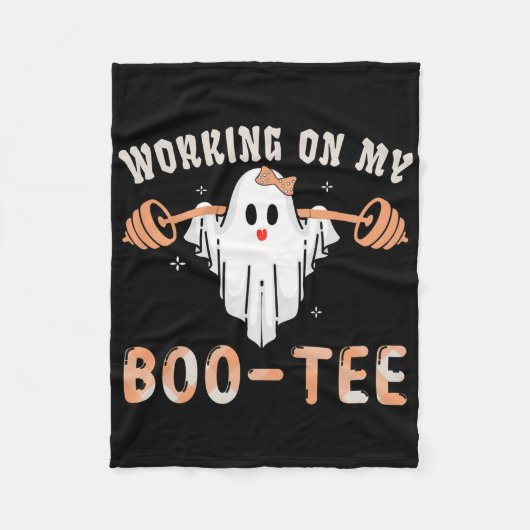 Werken aan mijn Boote Ghost Boo Gym Spooky Funny H Fleece Deken (Voorkant)