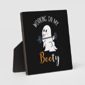 Werken aan Mijn Booty Boo Grappige Halloween Ghost Fotoplaat (Voorkant)