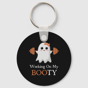 Werken aan Mijn Booty Boo-Ty Grappige Halloween Gy Sleutelhanger