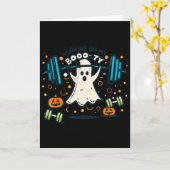 Werken aan mijn Booty Funny Booty Halloween Ghost Kaart (Gele Bloem)