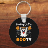 Werken aan Mijn Booty Ghost Boo Gym Halloween Grap Sleutelhanger (Voorkant)
