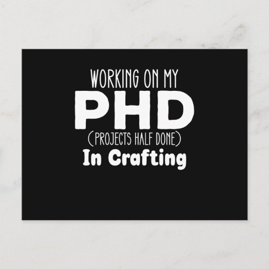 Werken aan mijn PHD-projecten half af in crafting Briefkaart (Voorkant)