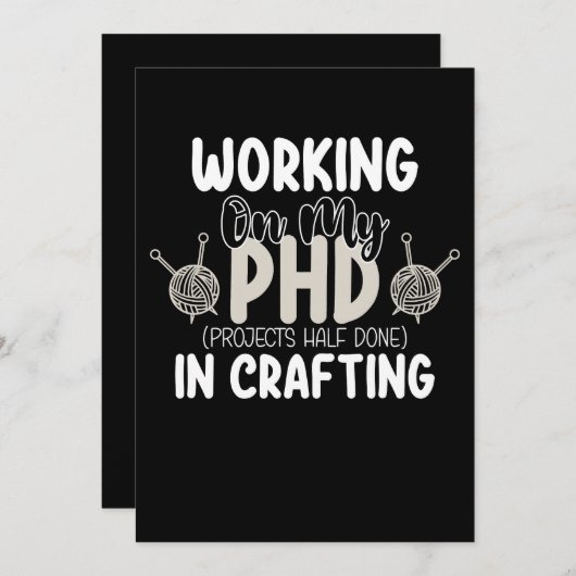 Werken aan mijn PhD projecten half gedaan in craft Kaart (Voorkant / Achterkant)