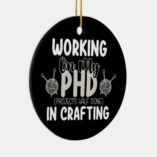 Werken aan mijn PhD projecten half gedaan in craft Keramisch Ornament (Rechts)