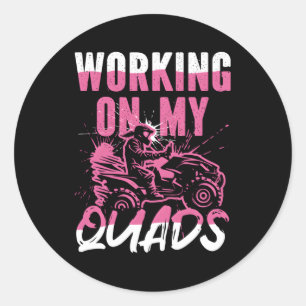 Werken aan mijn quad fietstocht ATV Four Wheeler Ronde Sticker