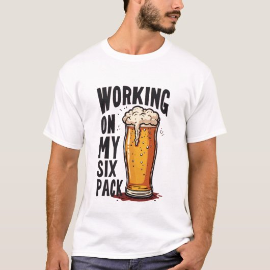 Werken aan mijn sixpack - T-shirt ontwerp (Voorkant)