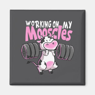 Werken Aan Mijn Spierballen Funny Gym Koe Gewichth Magneet