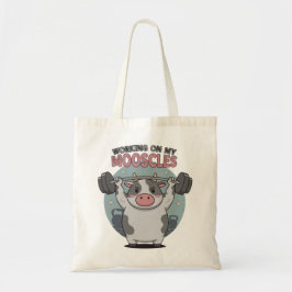 Werken Aan Mijn Spieren Cute Koe Gewichtheffen Gym Tote Bag